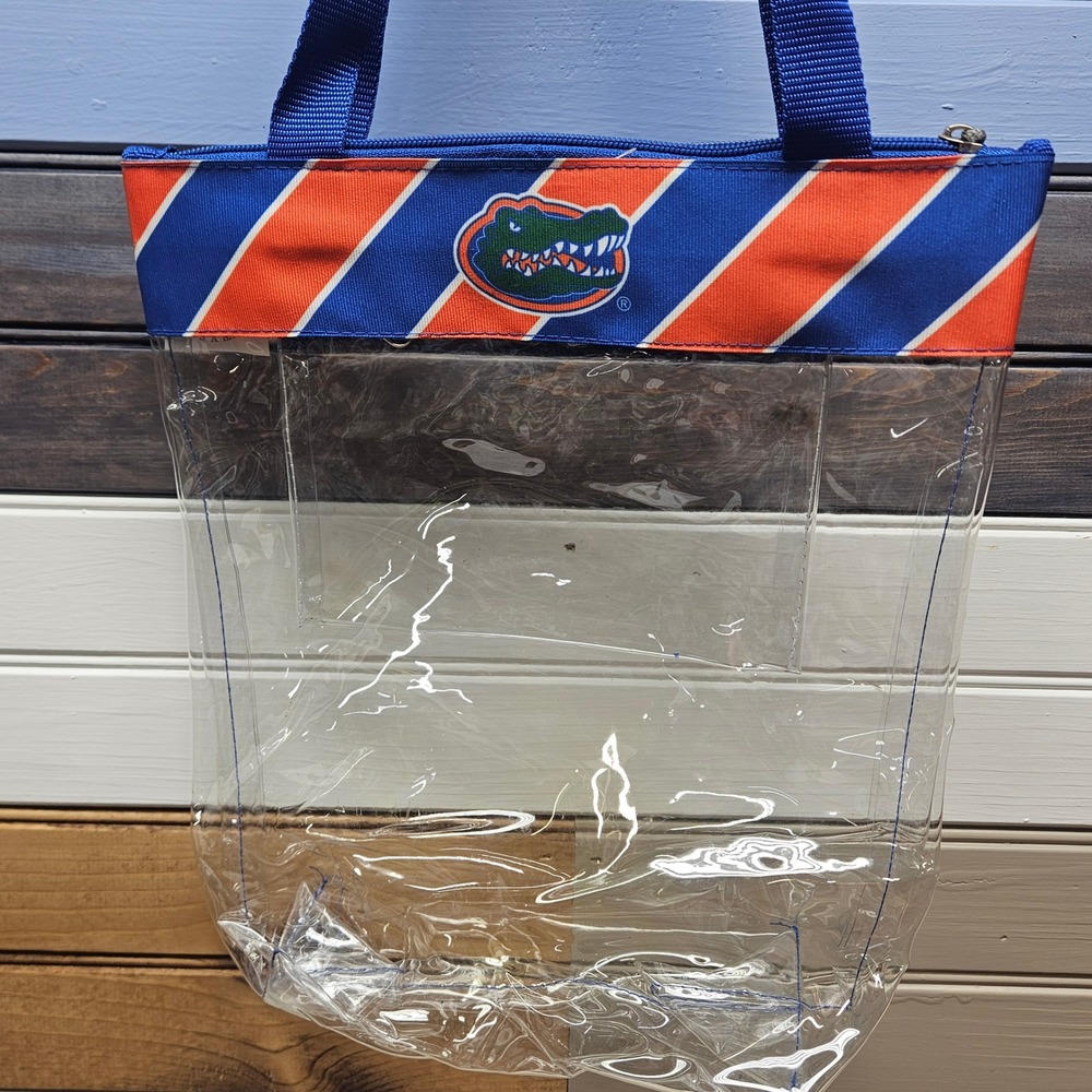 Desden Florida Gators Stadium Approved Clear Tote Bag Blue Orange Go Gators PVC